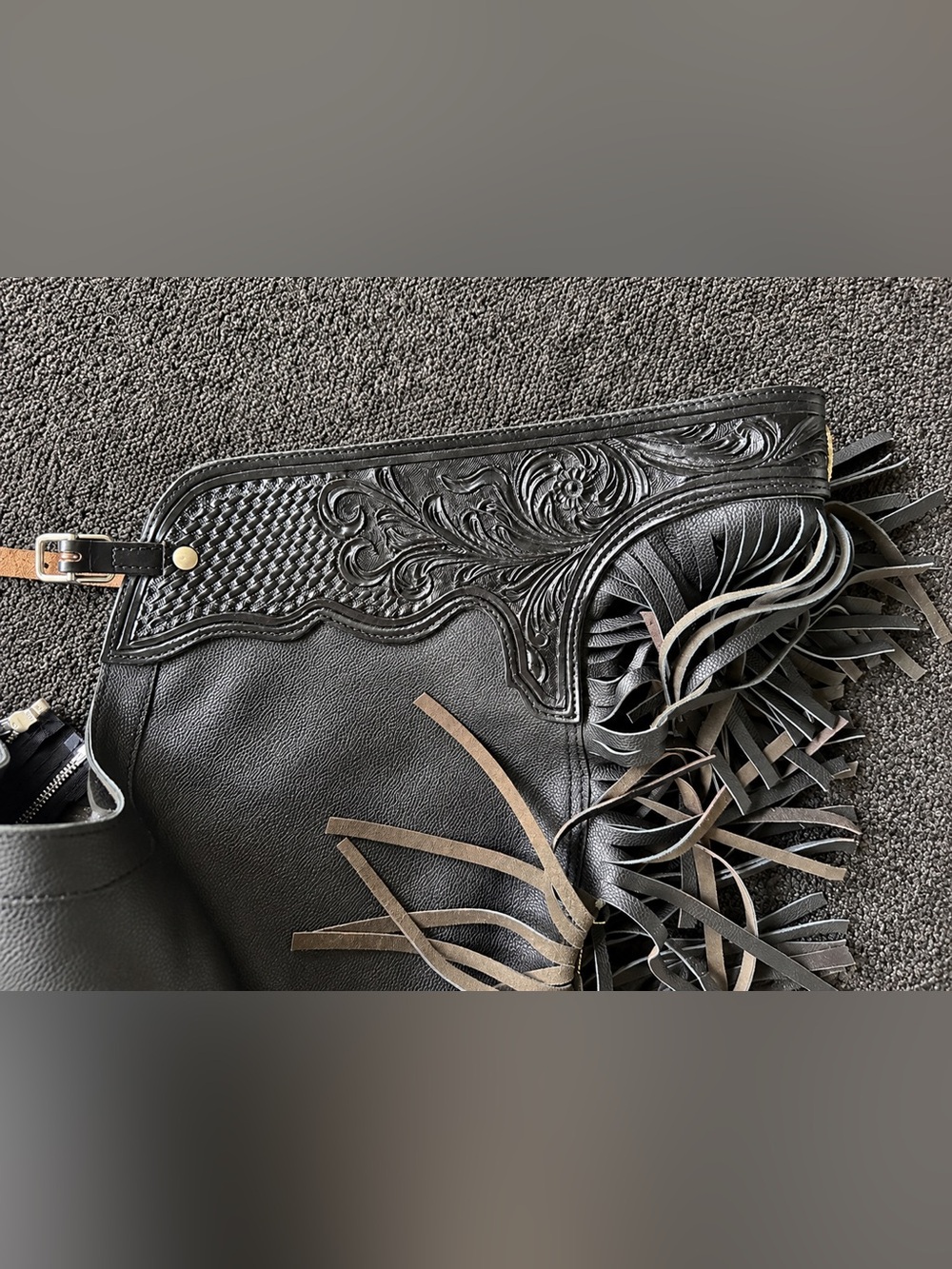 Black Leather Chaps with extenders